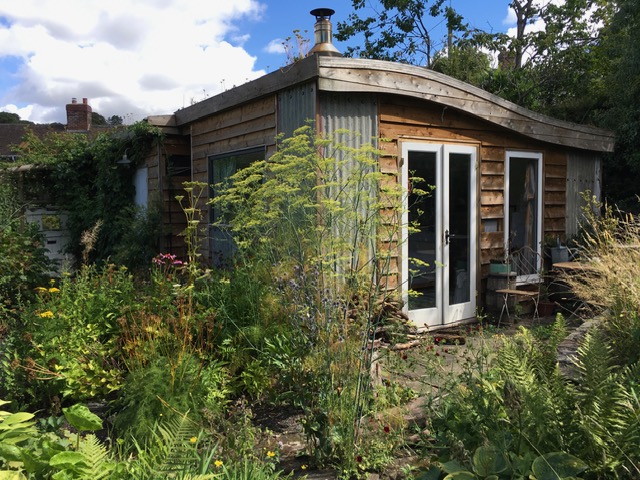 Poustinia, the garden retreat cabin at Tosturi, Knowbury near Ludlow, Shropshire