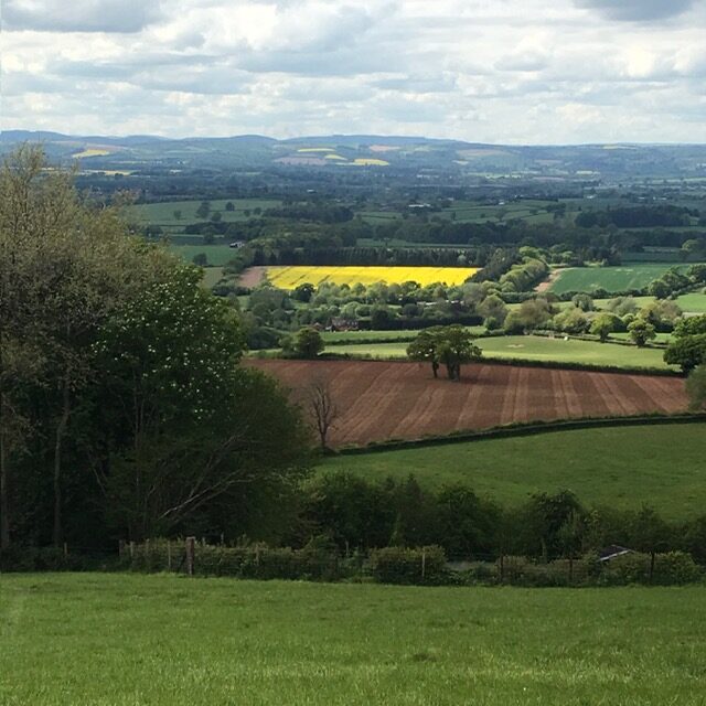 Views over shropshire countryside from our elevated position on Clee hill in Shropshire