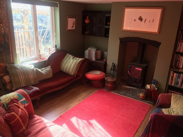 The comfortable lounge at Tosturi Retreat House, Knowbury, Shropshire